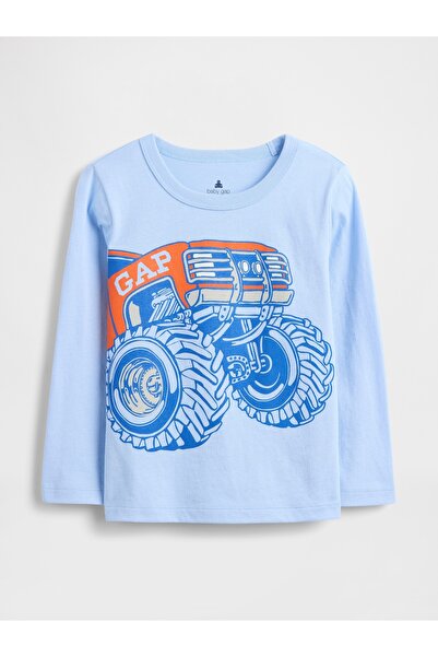 GAP Erkek Bebek Açık Mavi Grafik Baskılı T-Shirt