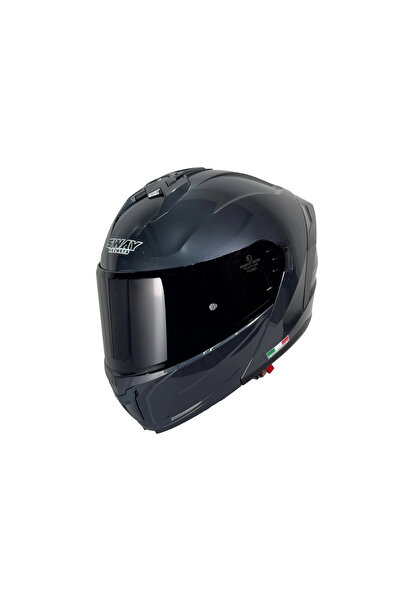 Sway KASK SW 919 HD Grey PARLAK Çene Açılır