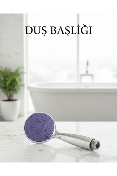NO BRAND Mor Başlıklı Kireç Tutmayan El Duşu | Çok Fonksiyonlu | Su Tasarrufl...