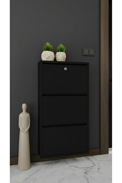 Metalium Concept Kilitli 3'lü (Üçlü) Metal Ayakkabılık Siyah