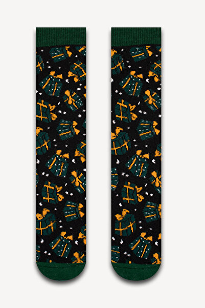 Neşeli Çoraplar Yeşil Hediye Kutuları Havlu Çorap