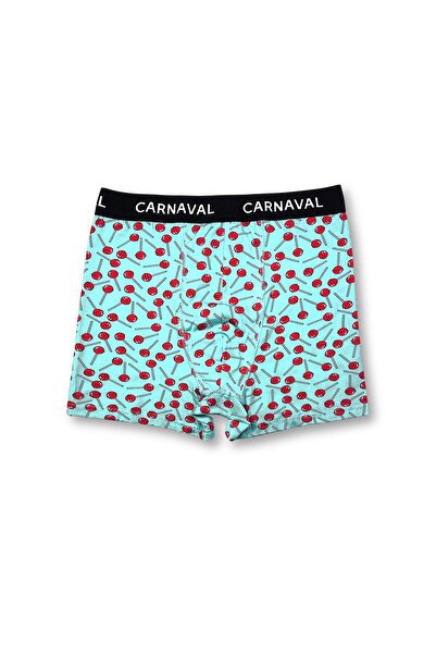 CARNAVAL SOCKS Carnaval Lollipop Patterned Premium Cotton Men's Boxer - Light Green Color
