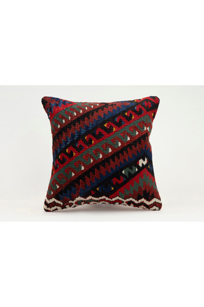 Kilim Whole Sale Vintage Throw Pillow Cover Made of Handmade Rug, Wool, 40X40 cm