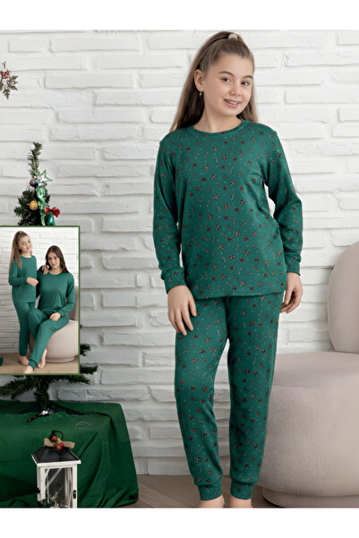 ELİTOL Новогодишен луксозен комплект пижама от 100% памук за момичета