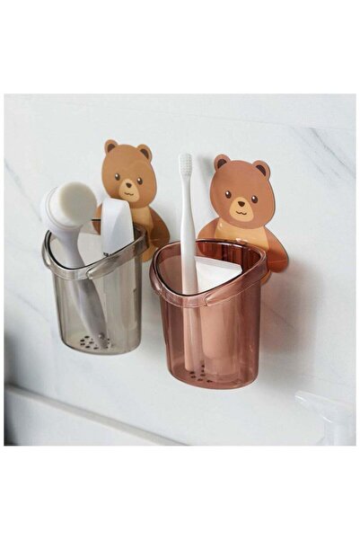 Generic Toothbrush Holder Wall Mount (Set of 2) - Self-Adhesive Plastic Stand