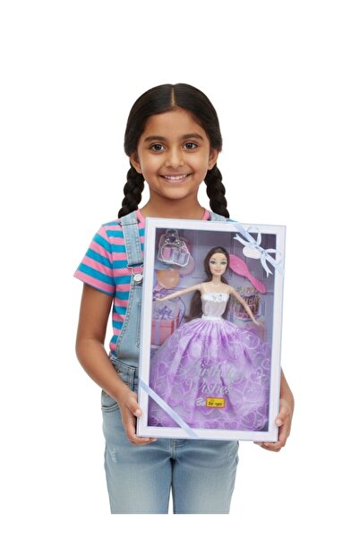 Premium Birthday Wishes Fashion Doll – Lavender Party Gown Gift Box