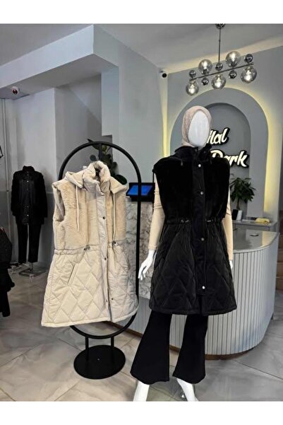 MODA PELUŞ DETAYLI YELEK