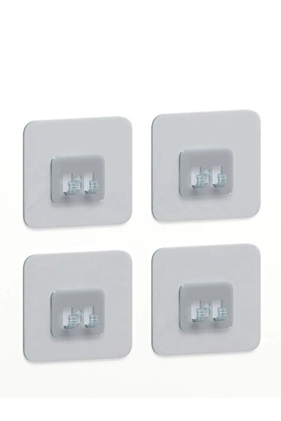 Tasarım Evi 7x7 CM Süper Güçlü Yapışkanlı Banyo Askısı Yedek 4 Adet Sticker R...