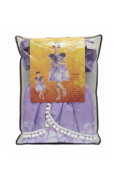 Premium Princess Sofia Inspired Purple Party Dress Costume for Girls with Ele...