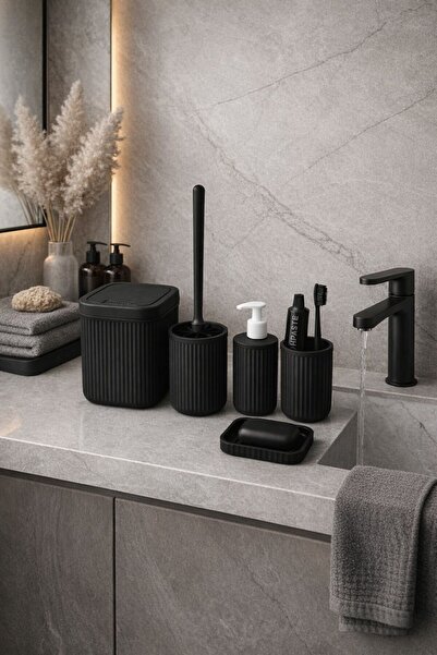 decorev Modern Bathroom Set – 5-Piece Stylish and Durable Bathroom Accessory Set