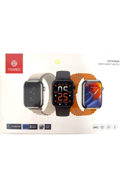 trands 4 in 1 Smartwatch, 2.01 inches, TR-SW180 3 Extra Straps and 1 Extra Case Included