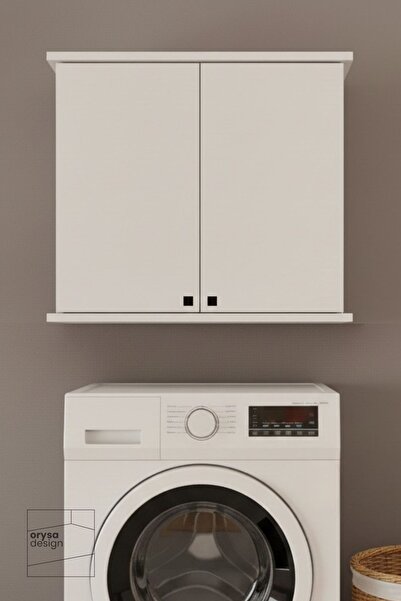 Orysa Design CM-1 Çamaşır Makinesi Üstü Banyo Dolabı 70 cm - Beyaz