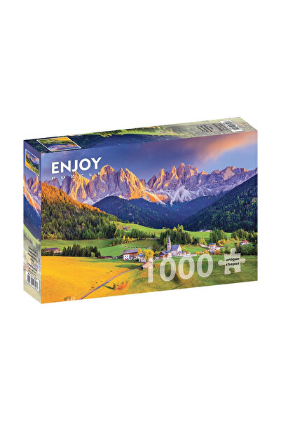 Enjoy Puzzle Пъзел от 1000 части Насладете се на църквата в Доломитите, Италия