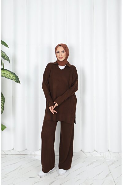 NİSUM MODA Polo Neck Knitwear Set