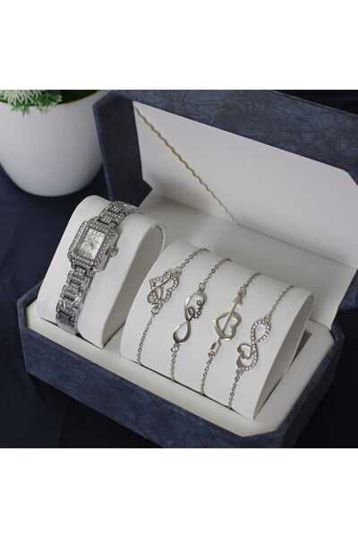 rovan A complete elegance set: a dazzling, embellished watch and four delicat...