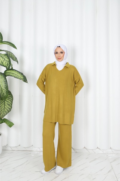 NİSUM MODA Polo Neck Knitwear Set