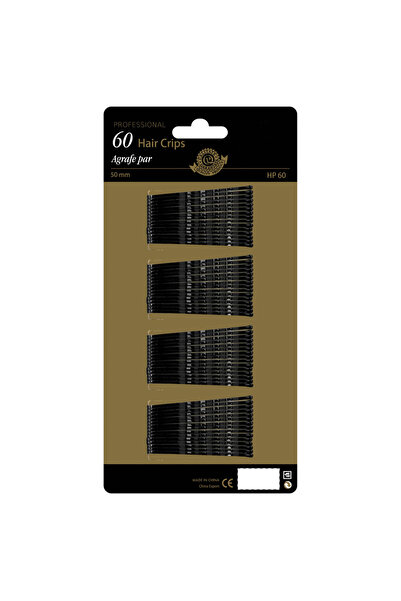 SELA Agrafe de păr 60 buc, 50 mm, negre,