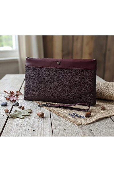 PASSTELL 100% Genuine Leather Unisex Zippered Wrist Strap Hand Portfolio and Bag