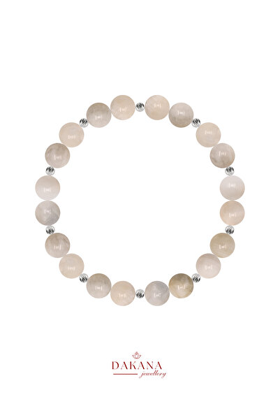 DAKANA JEWELLERY Sertifikalı Ay Taşı İkizler Burcu Doğal Taş Bileklik