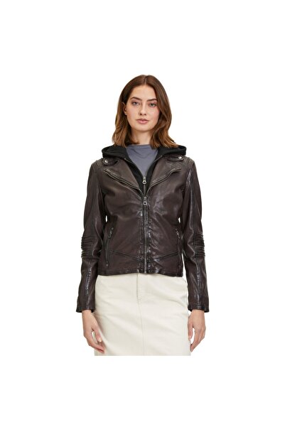mauritius Women's Chestnut Leather Jacket GWFlura
