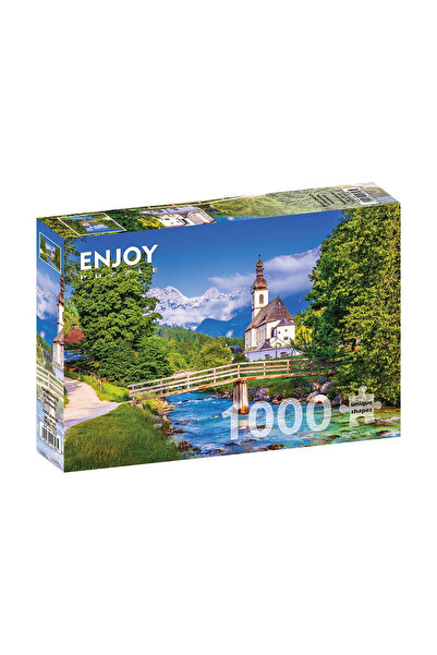 Enjoy Puzzle Пъзел от 1000 части Насладете се на малката църква в Рамзау, Гер...