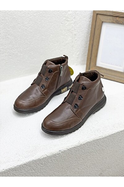 Mammamia D25KB-1730 ÖNÜ LASTİK DETAYLI HAKİKİ DERİ BOT KADIN