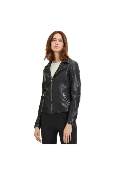 mauritius Women's Black Leather Jacket GWShanila