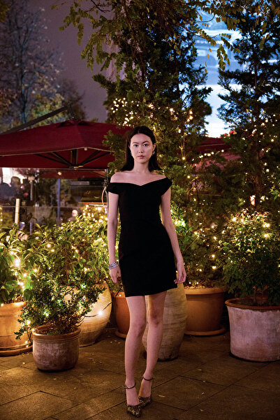 LAMODEMAPASS LOLY Omzu Açık Elbise