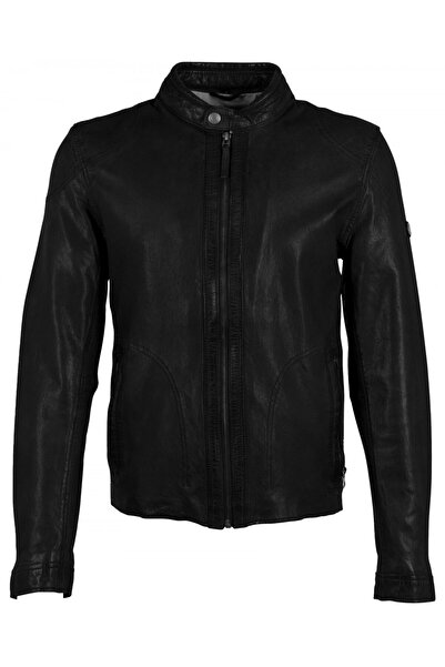 mauritius Men's Black Leather Jacket GMAdwood