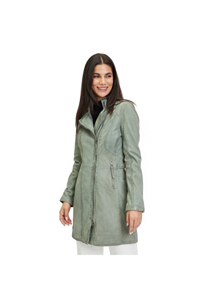 mauritius Geaca Lunga de Piele Dama Gipsy Verde Deschis Margarethe