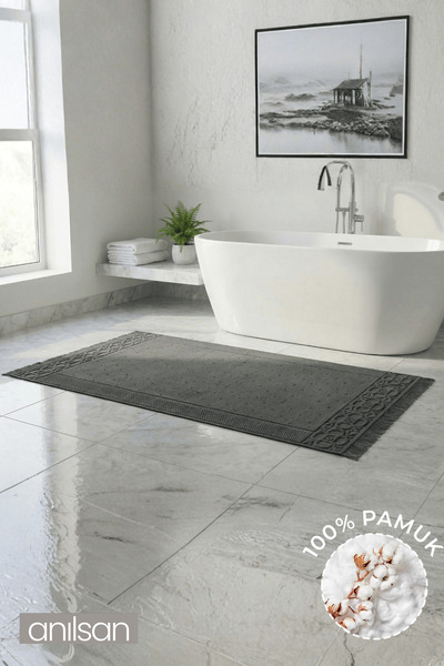 Anılsan Fesun Anthracite Foot Towel - 70X130Cm, 790Gr, 100% Cotton, Spa and Hotel Bath Mat, Daily Use