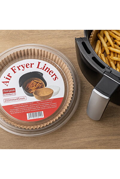 Next Trend Hârtie Copt Air Fryer Rotundă 20 cm, Antiaderentă, Margini Înalte 4.5 cm
