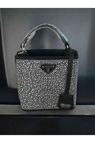ÇANTA Taşlı Siyah El Ve Omuz Çantası