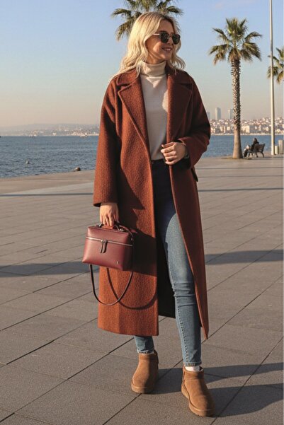 Barbora Kışlık Astarlı Detaylı Kadın Kaşmir Kaban