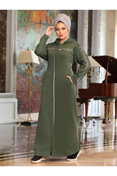 SWAN.AE Winter, Dress, Zipper, Strass, Capuche, pocket, Cotton Lycra, Casual