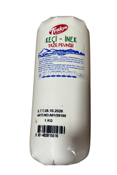 Trakya Çiftliği Keçi - İnek Karışımlı Taze Peynir 1KG (Yarım Yağlı )