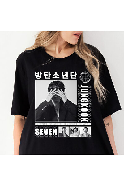 barsdepo تي شيرت جونغكوك سيفن مطبوع، قصة فضفاضة تي شيرت للجنسين للأطفال/البال...