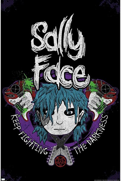 ALAYRA International ملصق حائط ALAYRA Sally Face - Crossed Guitars، مقاس 34 س...