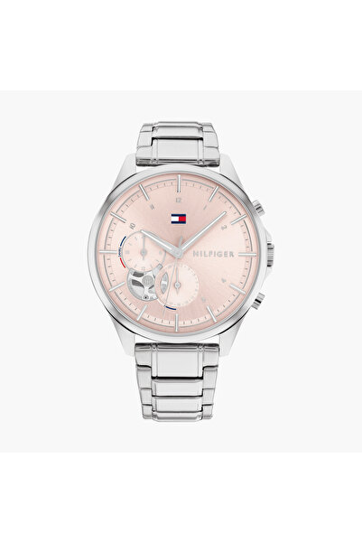 Tommy Hilfiger Women's 38 MM Silver Chronograph Stainless Steel Strap Watch -...