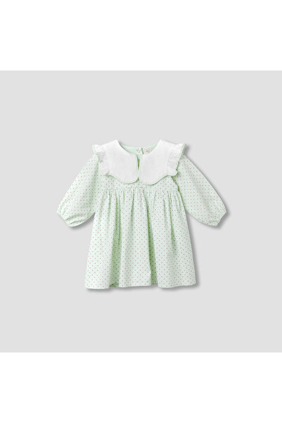 Juniors Polka Dot Print Dress with Contrast Sailor Collar