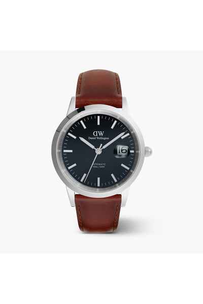 Daniel Wellington Daniel Welington Men's 40MM Silver Analog Leather Strap Wat...