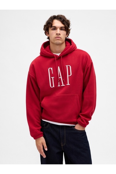 GAP Erkek Kırmızı Oversized Logo Sweatshirt
