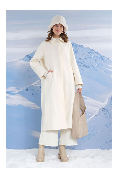 LC Waikiki MG TREND'EN LCW WAIKIKI Uzun Kaşe Kaban Ekru