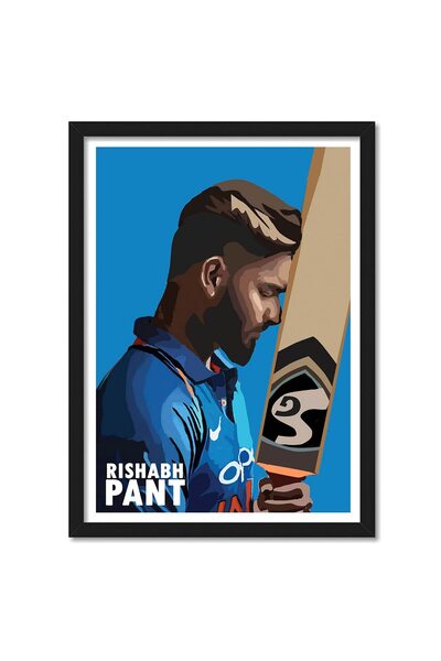 ALAYRA International ملصق مؤطر من تصميم ALAYRA -RIshabh pant للغرف والمكاتب (...