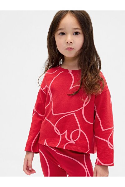 GAP Kız Bebek Kırmızı Mix & Match Drop-Shoulder T-Shirt