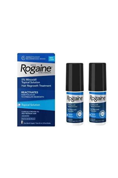 Rogaine محلول مينوكسيديل موضعي، عبوة من قطعتين × 60 مل