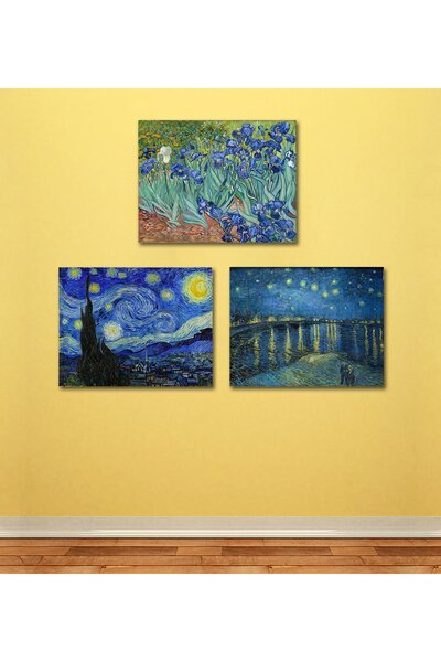 ALAYRA International ملصق أليرا لفان جوخ بدون إطار (ورق؛ A3؛ متعدد الألوان) - مجموعة من 3