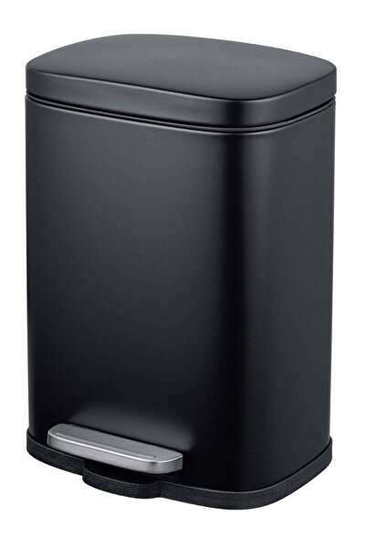 Generic سلة مهملات بدواسة سعة 5 لترات - غطاء بإغلاق ناعم، هيكل من الفولاذ المقاوم للصدأ، حجم صغير مناسب للحمام/المطبخ