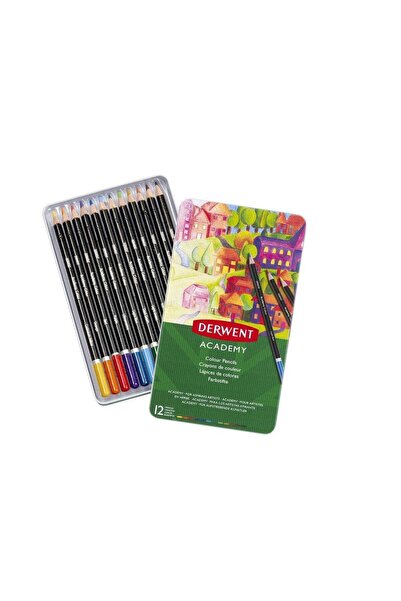 Derwent - Academy Colouring Pencils 12 Colors in Tin - AR2301937