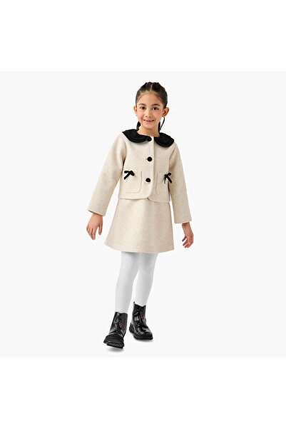 ELIGO Peter Pan Collar Dress and Jacket Set